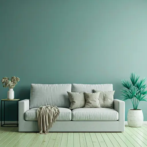 Modern blue accent wall in office